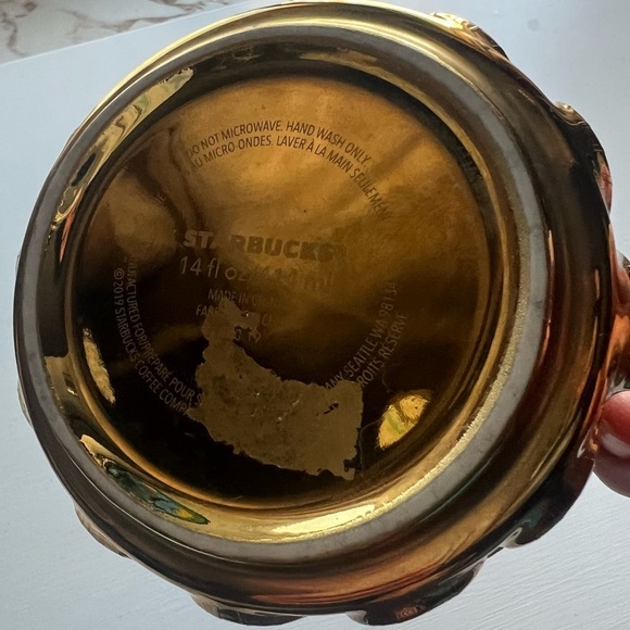 Starbucks 2019 Holiday Edition Gold Mermaid Scales Scalloped Coffee Mug 14oz - Picture 3 of 7